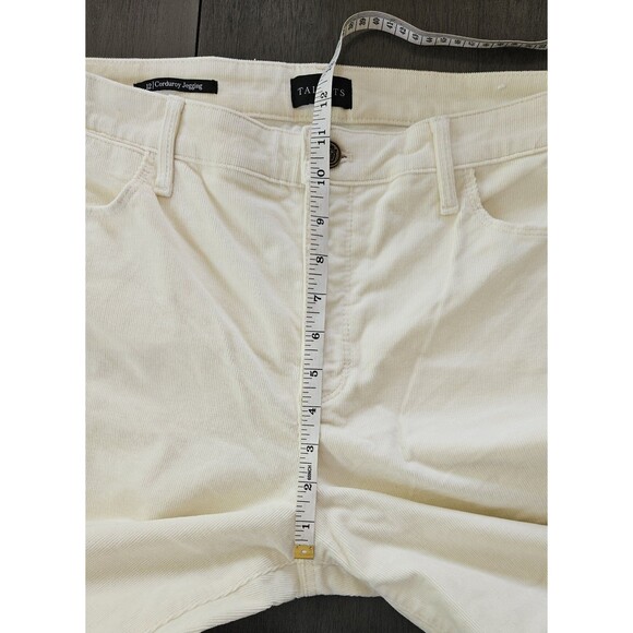 Talbots Cream Off White Straight Leg Corduroy Pants Jeans Women's 12 Stretch - Picture 7 of 8